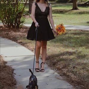 Black Floral homecoming dress